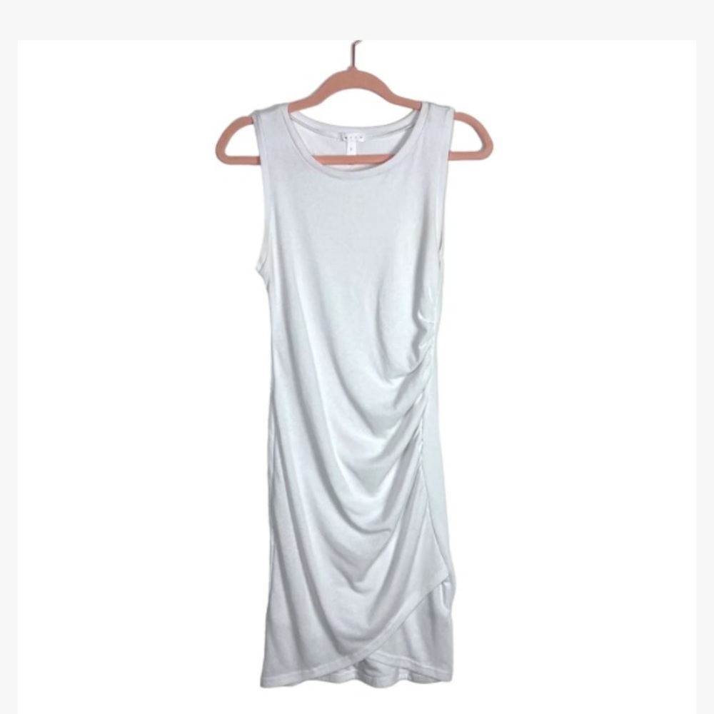 NWT!  LEITH WHITE RUCHED-BODYCON TANK DRESS - Picture 4 of 6